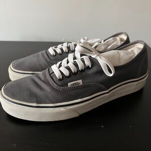Vans Authentic Lows Gray Canvas Skate Shoes Men's US 8 Women's US 9.5